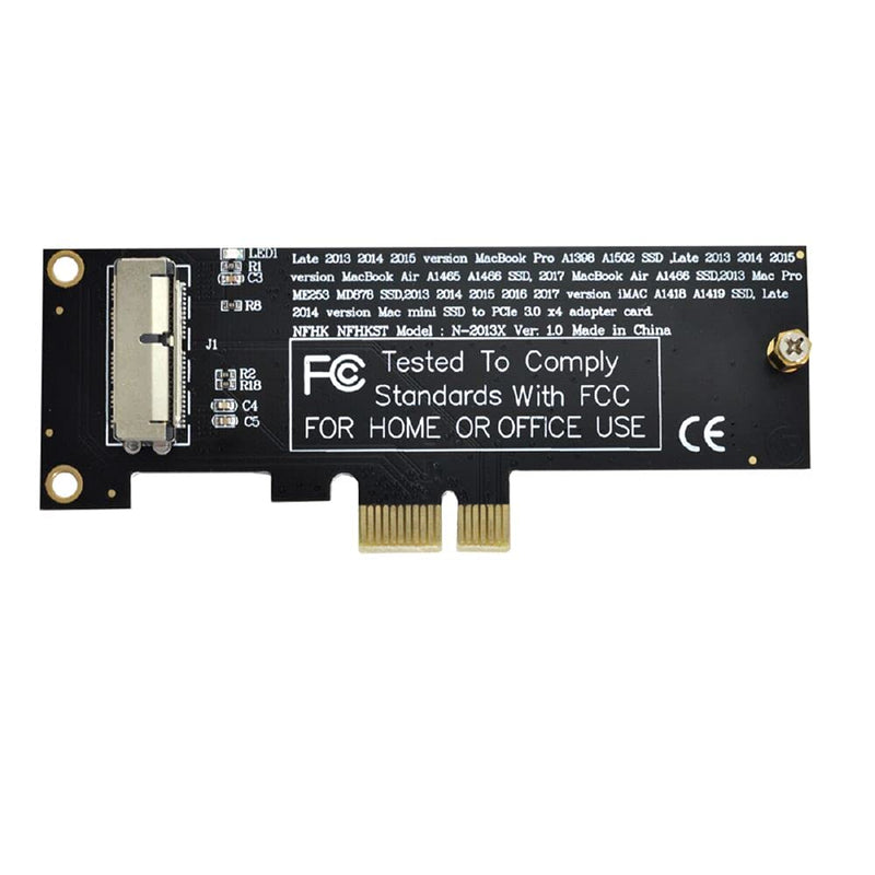 [Australia - AusPower] - Cablecc PCI Express PCI-E 1X to 12+16Pin 2013-2017 Mac Pro Air SSD Convert Card for A1493 A1502 A1465 A1466 Black PCI-E 1X 