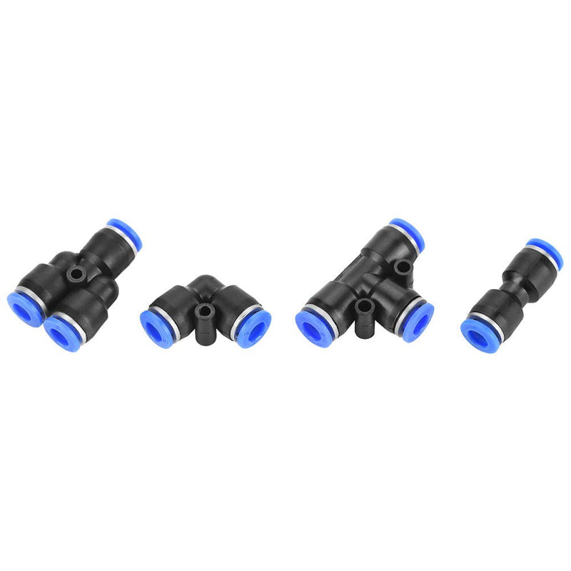 [Australia - AusPower] - 40Pcs Plastic Quick Fitting 1/4 Inch Pneumatic Push Connector Pipe Tube Fitting Straight, Elbow Union, Y Union, Tee Union Connectors PU6,PV6,PE6,PY6 Parts for Air Hose 