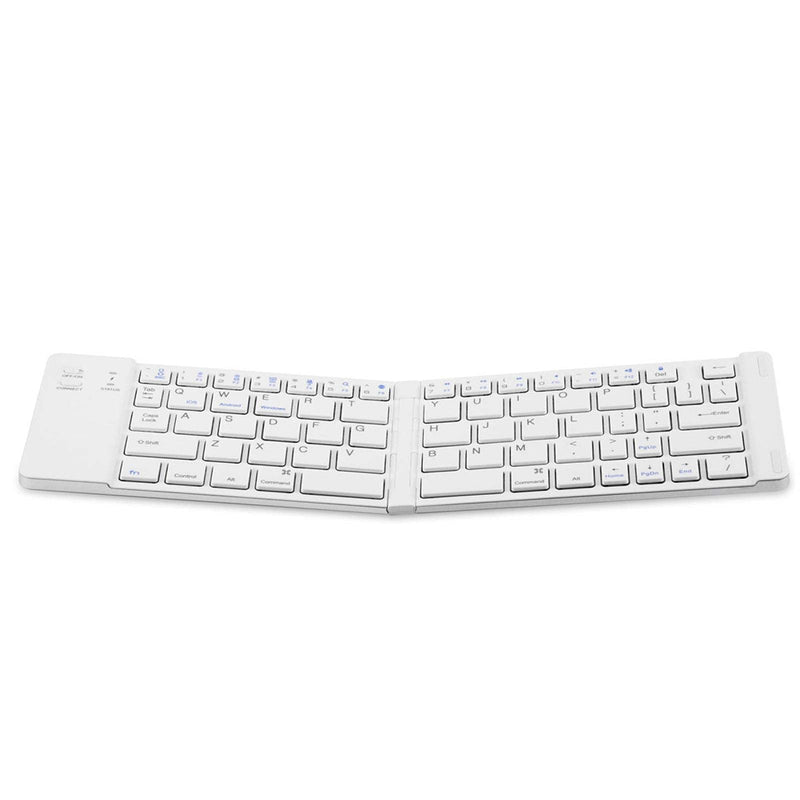 [Australia - AusPower] - Wisoqu Bluetooth Keyboard,Portable Magnetic Folding Keyboard,Rechargeable Wireless Keyboard,Ultra-Thin Keyboard for Android iOS Windows Silver 