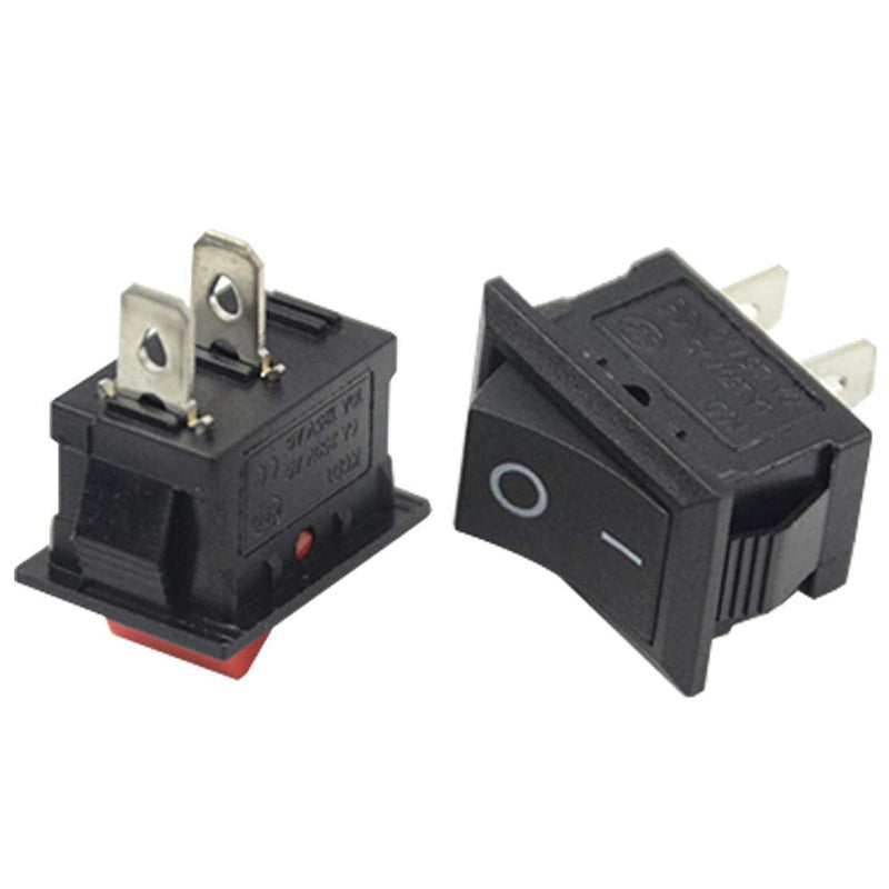 [Australia - AusPower] - WMYCONGCONG 40 Pcs SPST 2 Position On/Off 2 Pin Mini Boat Rocker Switch AC 3A/250V 6A/250V 10A/125V (2 Kinds) 