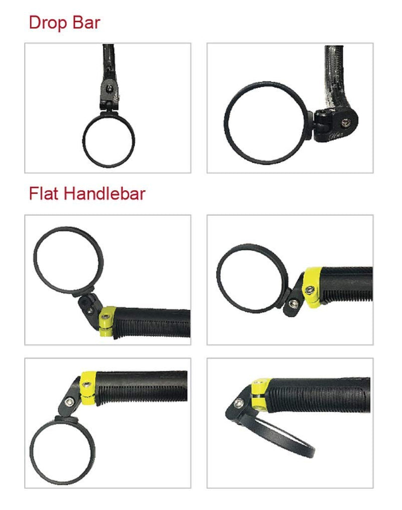 [Australia - AusPower] - Hafny Bar End Bike Mirror, Stainless Steel Lens, Safe Rearview Mirror 