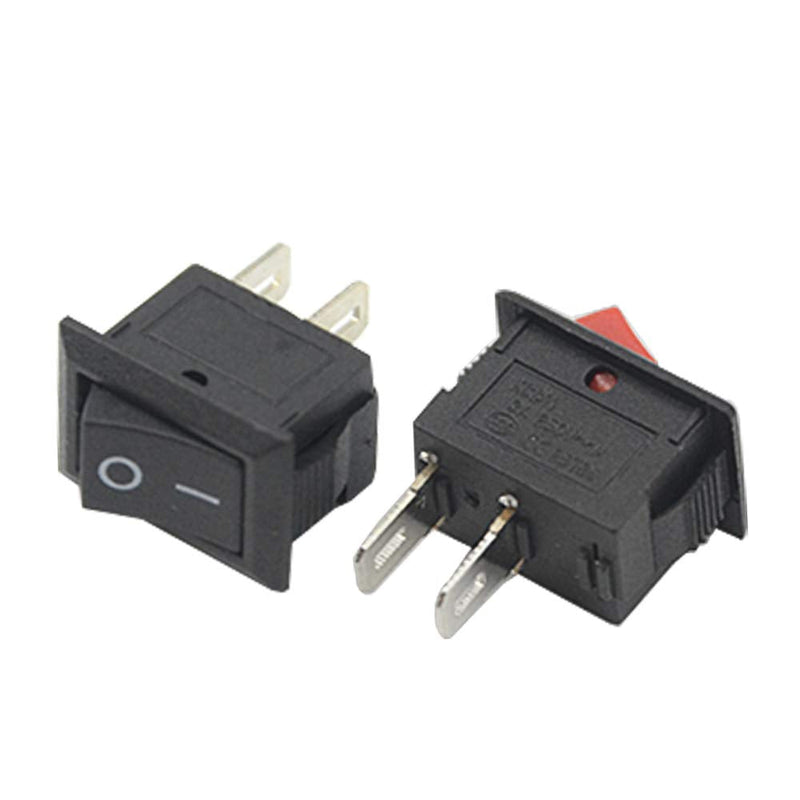 [Australia - AusPower] - WMYCONGCONG 40 Pcs SPST 2 Position On/Off 2 Pin Mini Boat Rocker Switch AC 3A/250V 6A/250V 10A/125V (2 Kinds) 