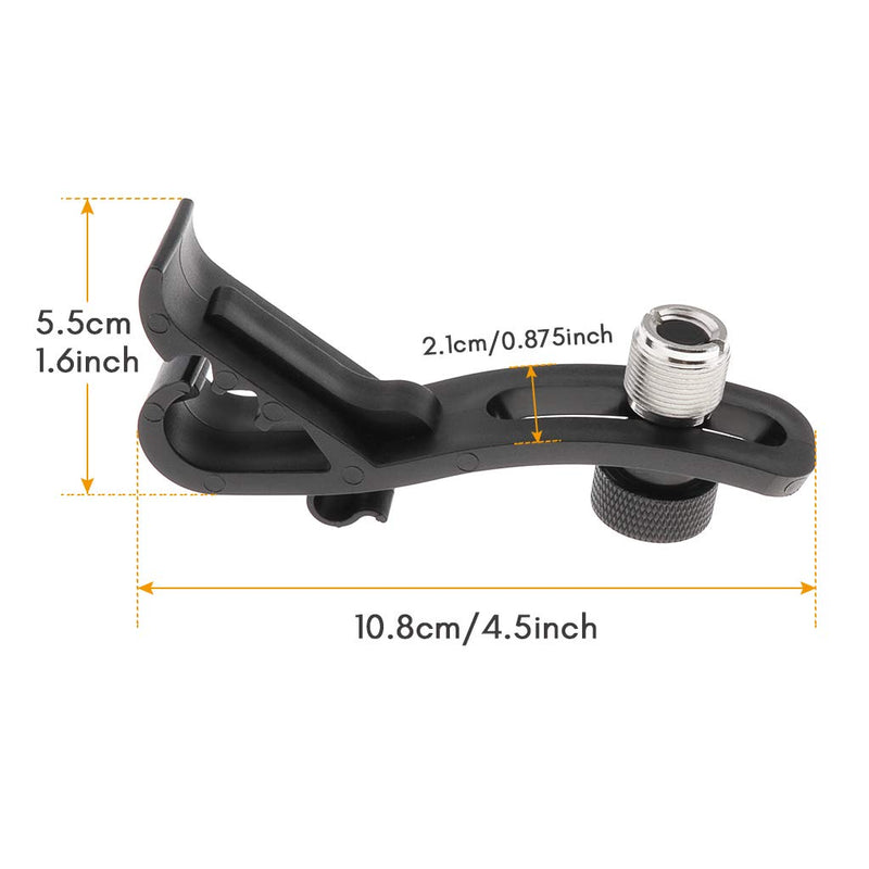 [Australia - AusPower] - Alnicov Black Drum Mic Shockproof Clamp Metal Movable Mount Kit Hard Groove Gear Universal Mic Clip Adjustable 