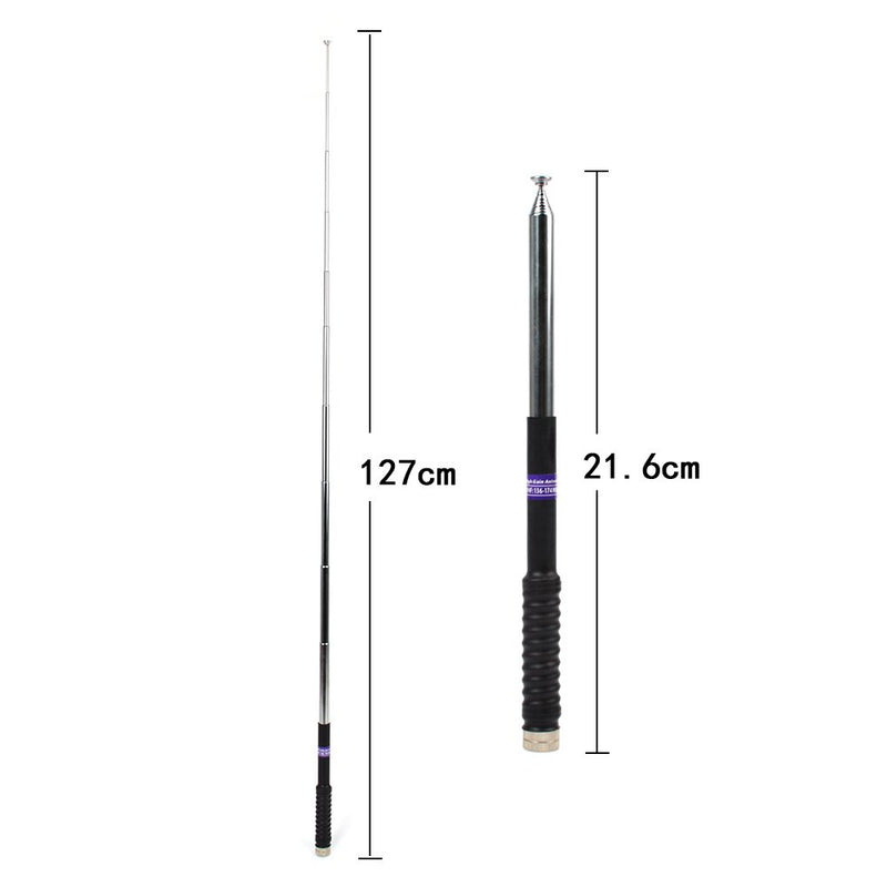 [Australia - AusPower] - TWAYRDIO VHF 136-174MHz Spring Telescopic Antenna SMA-Male Connector Stainless Handheld Ham Radio Antenna for YAESU VX-1R VX-6R Vertex Standard FT-60R VX264 VX-354 VX-160 VHF Walkie Talkie 