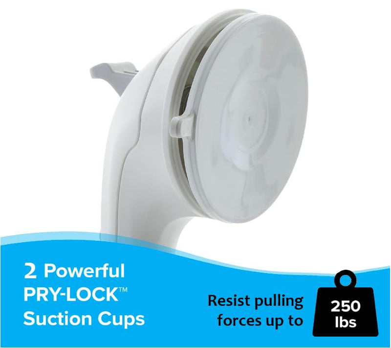 [Australia - AusPower] - SlipX Solutions 17" Safe Grip Shower Grab Bar, Extra Long Suction Cup Handicap Grab Bars for Seniors, Heavy Duty Pry-Lock Suction Cups for Bathtub, Bathroom Accessories Perfect for Travel 