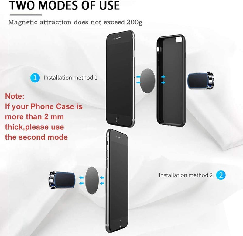 [Australia - AusPower] - 【2 Pack】 Mini Magnetic car Mount Phone Holder, Magnetic Hands Free Universal Smart GPS Cell Phone Holder, 360° Adjustable Super Powerful Magnet for iPhone Samsung and More (F6) 