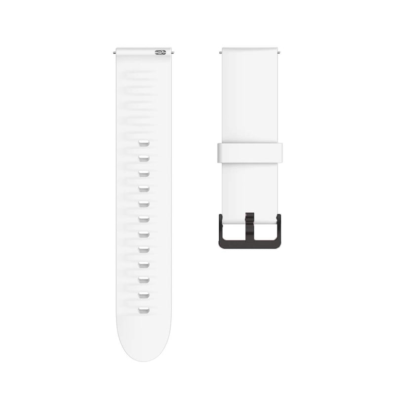 [Australia - AusPower] - Compatible for Virmee VT3 Plus Band, Youkei Silicone Replacement Soft Band Wristbands Straps with Stainless Steel Buckle for Compatible for Virmee VT3 Plus Smartwatch (White) White 