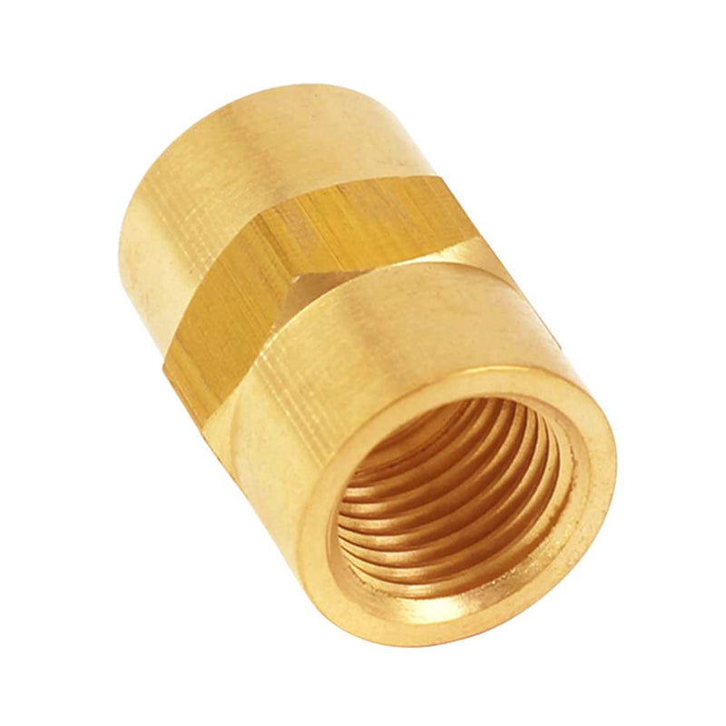 [Australia - AusPower] - Uenede 4PCS Solid Brass Hex Pipe Fitting 3/8"NPT Female Threaded Equal Diameter Coupler Adapter Female x Female 