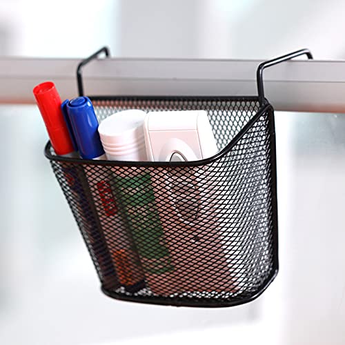 [Australia - AusPower] - Chris.W 2Pack Office Cubicle Accessories, Black Wire Mesh Hanging Pen Organizer Pencil Holder for Cubicle Partition Home Office, Markers, Glue, Stapler, Memo, Remote Controller Storage Baskets (Black) 