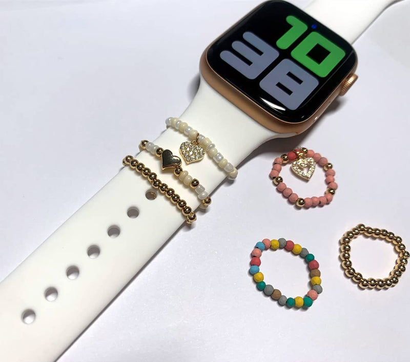 [Australia - AusPower] - 3PCS/Set Bead Decorative Ring for Apple Watch Series 7 6 5 4 iWatch 45mm 41mm Watch Strap Loops ,Tomcrazy Diamond Charms for Bands Any Width 20mm Samsung Galaxy Watch 4 44mm 40mm 3 Active 2 Vivomove Huawei Watch 2 Pro e 