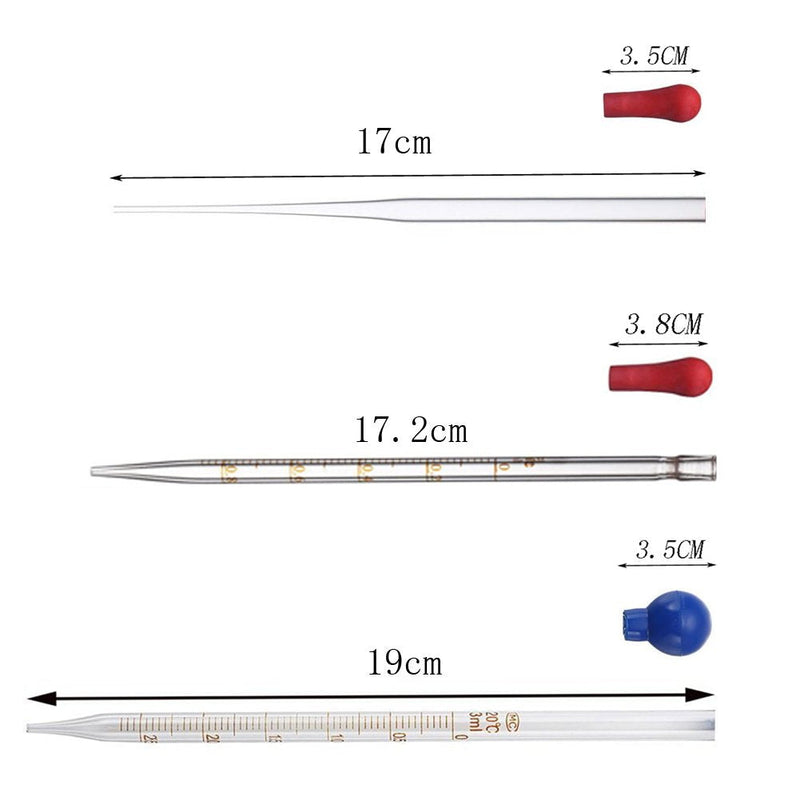 [Australia - AusPower] - Thick Glass Graduated Measuring Cylinder Set 5ml 10ml 50ml 100ml with Two Brushes Three Pipettes 