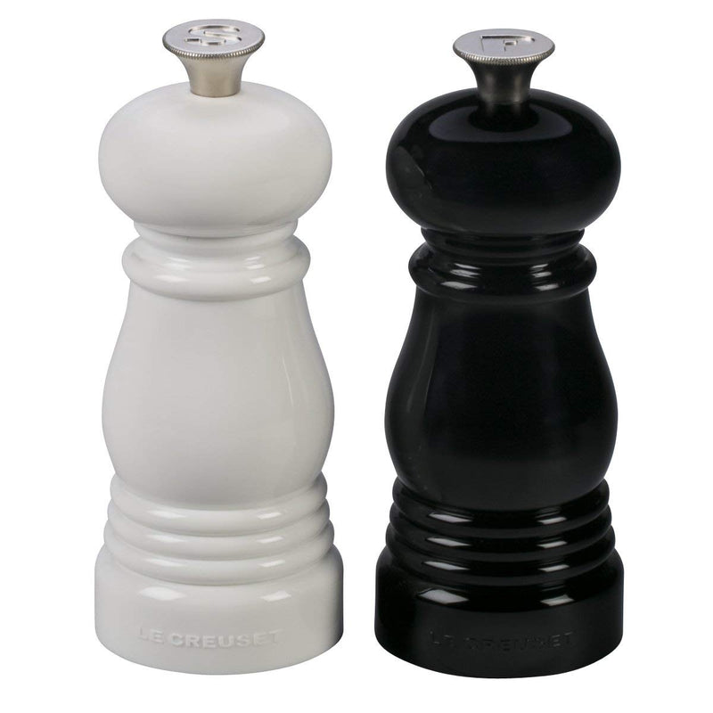 [Australia - AusPower] - Le Creuset Petite Salt and Pepper Mill Set, 5" x 2" each, Black & White 