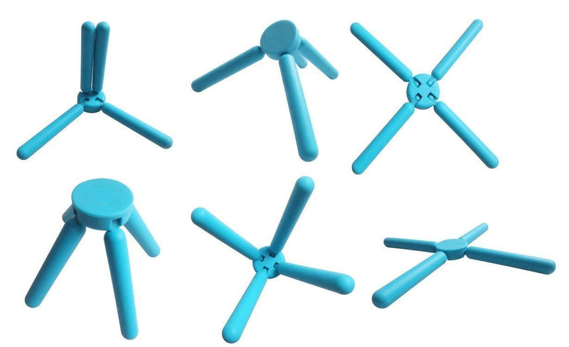 [Australia - AusPower] - TENTA Kitchen Utility Foldable Silicone Trivets, Expandable/Collapsible Trivets, Stretch Expandable Silicone Trivet, Green/Blue (Pack of 2) Cross 2pcs 