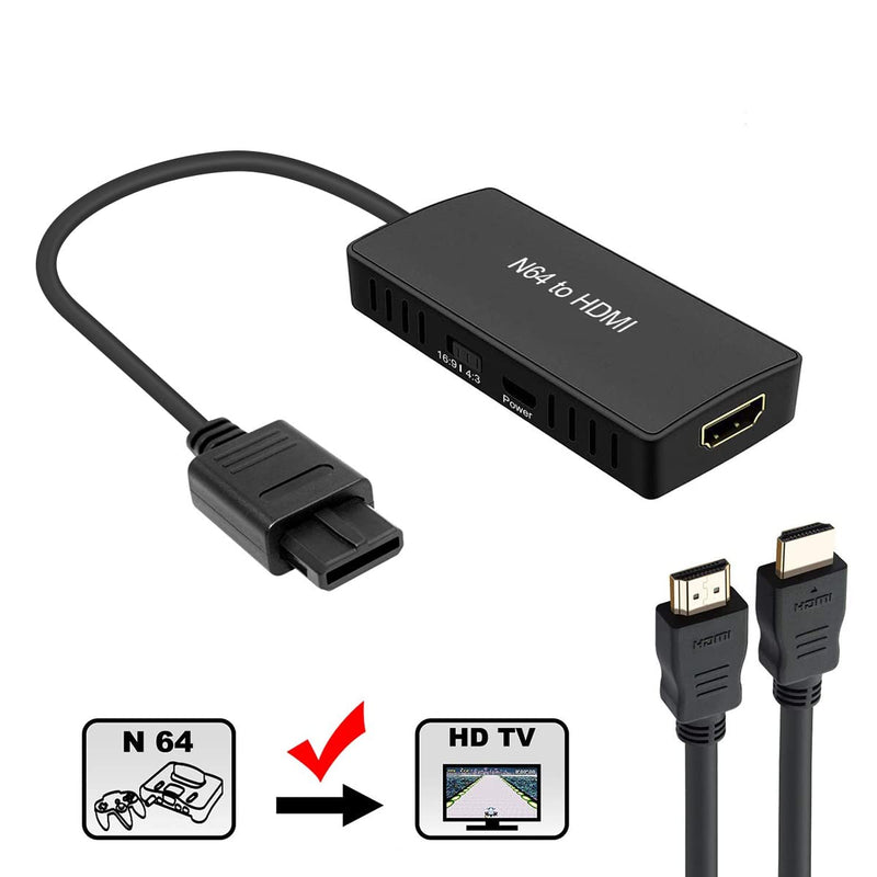 [Australia - AusPower] - N64 to HDMI Converter Adapter Support 16:9/ 4:3 Conversion, HDMI Link Cable for N64 /SNES /NGC/ SFC（Plug and Play） 