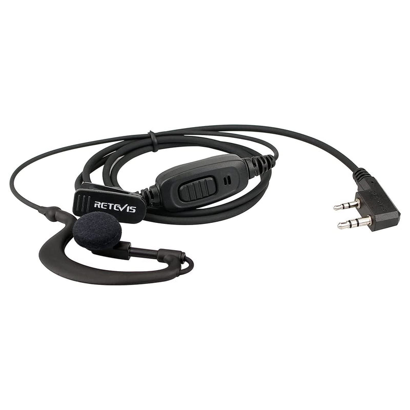 [Australia - AusPower] - Retevis 2 Way Radio Earpiece 2 Pin C-Type Earhook Headset with Mic for Baofeng UV-5R BF-888S Retevis H-777 RT22 Arcshell AR-5 Walkie Talkies (2 Pack) 