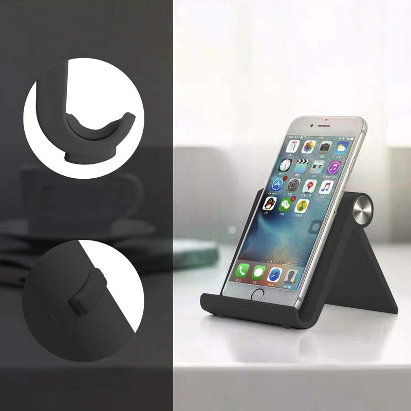 [Australia - AusPower] - Mayten Adjustable Cell Phone Stand Universal Foldable Mobile Phone Dock，Compatible for iPhone12 iPhone11 Pro Xs Max 8 7 6,Switch,iPad Mini,Samsung GalaxyS10,Google Nexus,Kindle-Black black 