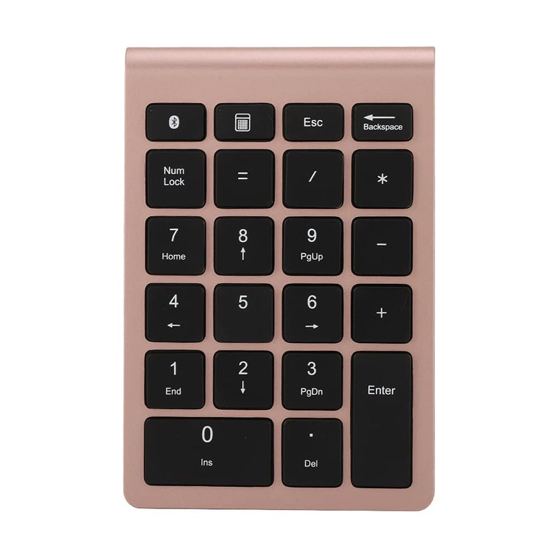 [Australia - AusPower] - WESE Wireless Number Pads, 22 Keys Numeric Keypad Ultra Thin Extensions Number Keyboard Bluetooth 3.0 Portable Number Numpad for Laptop, PC, Desktop(Rose Gold) 