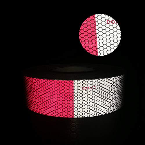 [Australia - AusPower] - 2" X 30ft Reflective Safety Tape DOT C2 Red White for Trailers 2 Inch - Reflector Conspicuity Tape High Intensity Grade 2" X 30FT Red & White 