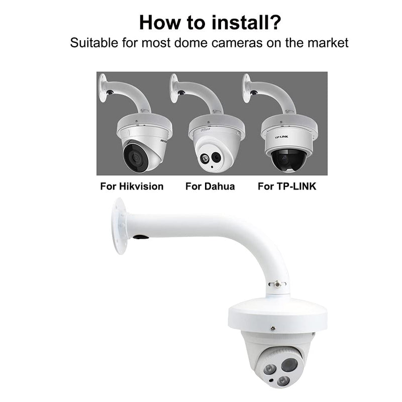 [Australia - AusPower] - V-Fiabilidad Dome Camera J-Type Wall Mount Bracket, 370mm/14.56" Security Camera Mount Universal Camera Wall Mounting Bracket/IP Camera for CCTV Surveillance Camera 