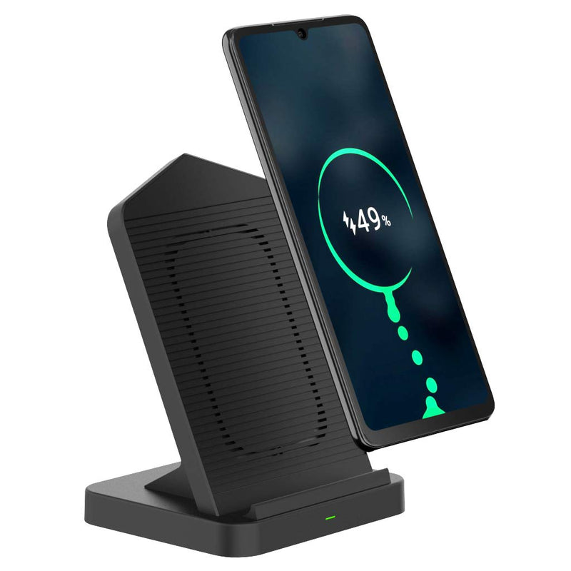 [Australia - AusPower] - AOJUE Fast Wireless Charger, Wireless Charging Stand Compatible with Samsung Galaxy S20/S10/S9/S8/S7 Edge/Note 10 & Qi Charger for iPhone 11/11 Pro/11 Pro Max/XR/XS Max/XS/X/8/8 Plus black 