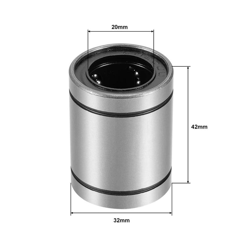 [Australia - AusPower] - RANIT 10Pcs LM20UU Double Side Rubber Seal Linear Ball Bearing for CNC Machine 3D Printer,20mm Bore 32mm OD 42mm Length 10 