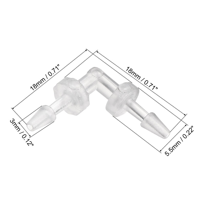 [Australia - AusPower] - MECCANIXITY Barb Hose Fitting, 3mm Barbed Dia. Plastic Elbow Coupler Quick Connector Adapter, Pack of 2 