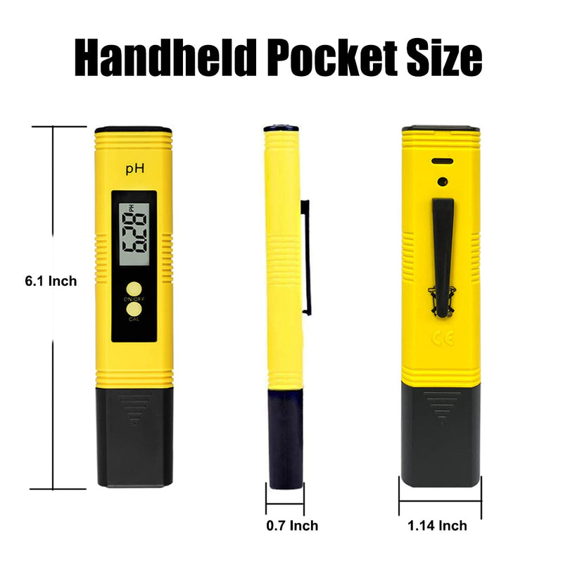 [Australia - AusPower] - Digital PH Meter, Water Quality Tester with 0-14ph Measurement Range, pH Meter 0.01 High Accuracy Pocket pH Tester, Suitable for Household Drinking Water, Aquarium, Swimming Pool, Hydroponics(1 Piece) 