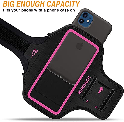 [Australia - AusPower] - RUNBACH Armband for iPhone 13/13 Pro/12/12 Pro/11/XR,Sweatproof Running Exercise Bag with Card Slot for iPhone 13,13 Pro,12,12 Pro,iPhone 11,iPhone XR(Pink) Pink 