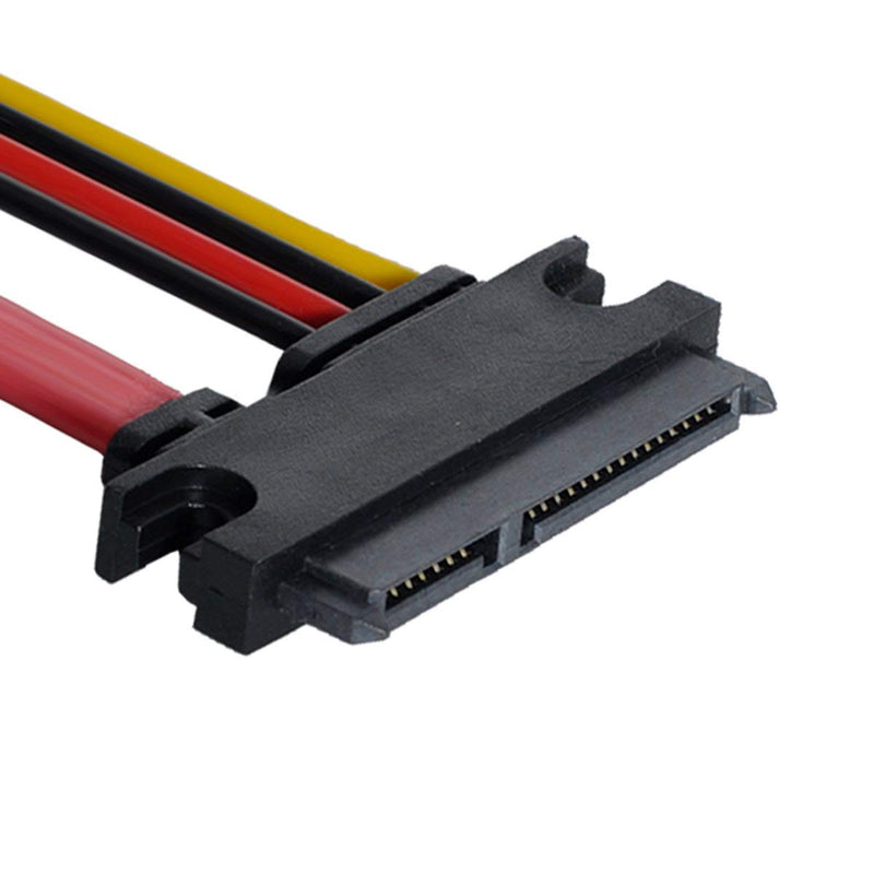 [Australia - AusPower] - Xiwai Down Angled SATA III 3.0 7+15 22 Pin SATA Male to Female Data Power Extension Cable 30cm 