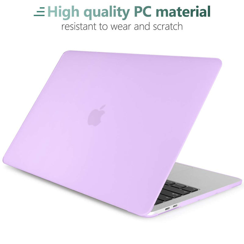 [Australia - AusPower] - Batianda for MacBook Air 13 Inch Case 2020 2019 2018 Release A2337 M1 A2179 A1932 with Touch ID, Plastic Hard Shell Cover + Keyboard Cover, C-Matte Purple 