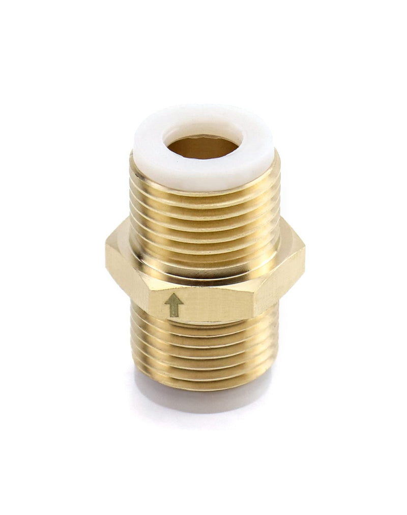 [Australia - AusPower] - QWORK 2Pcs Brass One-way Check Valve, 1/2" Male to 1/2" Male Thread of Backflow Preventer 1/2 inch Male to Male 