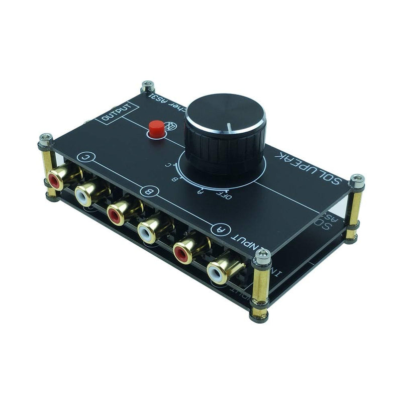 [Australia - AusPower] - SOLUPEAK 3 in 1 Out RCA Stereo Audio Source switcher Switch Signal selector Splitter schalter Connector Distributor Box 3 ports RCA switch(3 IN 1 OUT) 