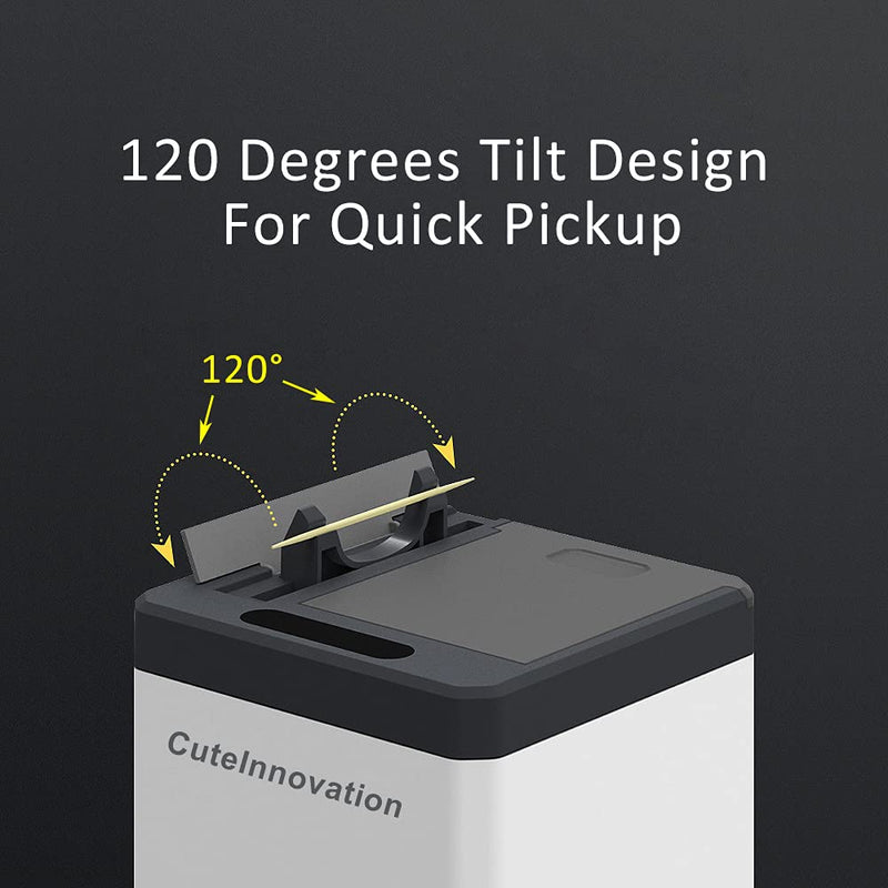 [Australia - AusPower] - Innovation Automatic Auto Toothpick Dispenser, Smart Toothpick Holder Box, Infrared Sensor Toothpick Box for Home Restaurant Office (White) White 