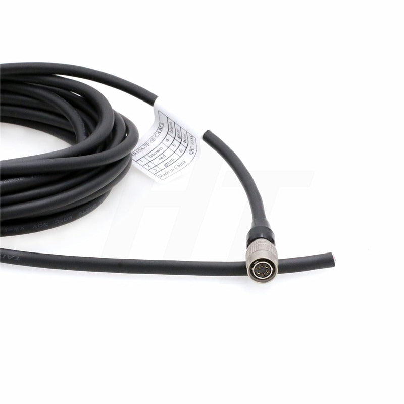 [Australia - AusPower] - HangTon Hirose 6 Pin Female HR10A-7P-6S to Open End Flying Cable Bare Wire for Basler ace Racer GigE Camera (Straight 6-pin, 3m) straight 6-pin 