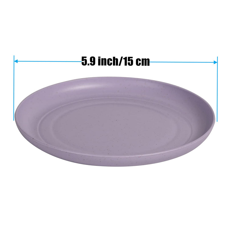 [Australia - AusPower] - CAMBUY Wheat Straw Plates Lightweight Unbreakable Dinner Dishes Plates Set Non-Toxin Dishwasher & Microwave Safe BPA Free and Healthy for Kids Children Toddler & Adult (Small 6 Pack 5.9') Small 6 Pack 5.9' 