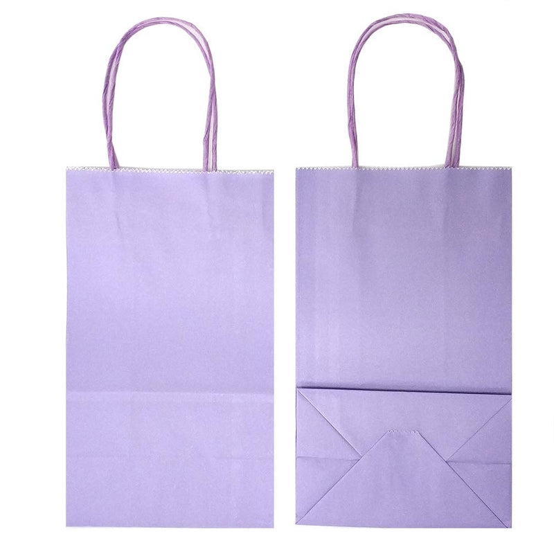 [Australia - AusPower] - AZOWA Gift Bags Large Kraft Paper Bags with Handles (9.8 x 7.5 x 3.9 in, Light Purple, 25 Pcs) Medium (Pack of 25) 