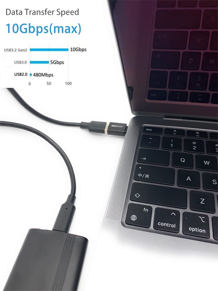 [Australia - AusPower] - GOYIY USB C to USB Adapter, USB C Male to USB Female Adapter, USB3.2 Gen 2，2-Pack, Compatible with MacBook Pro/Air, iMac, iPad Mini/Pro, Mobile Phone and Other Type C or Thunderbolt 4/3 Devices(Black) Black 