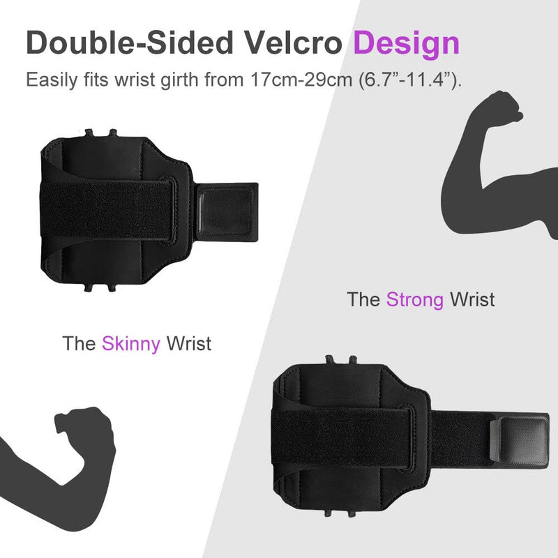 [Australia - AusPower] - JEMACHE Phone Wristband for iPhone 13 Pro Max, 12 11 XS XR X, Samsung Galaxy S22 S21 S20 S10 Plus, Note 20 Ultra, Workouts Running Wrist Band Holder (Black) Black 