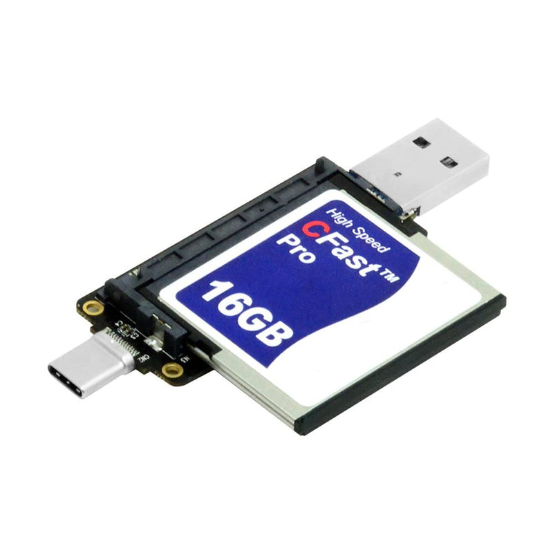 [Australia - AusPower] - NFHK USB-C USB3.0 Type-C to CFast 2.0 Card Adapter PCBA CFast Card Reader for Desktop Laptop 