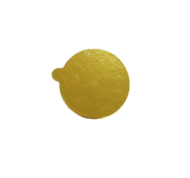 [Australia - AusPower] - MT Products 4 inch Round Gold Cake / Pastry Dessert Board with Tab (48 Pieces) 