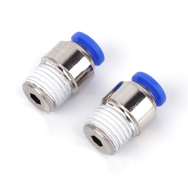 [Australia - AusPower] - SNS SPOC1/4-N02 Straight Nickel-Plated Brass Push to Connect Tube Fitting Male Straight 1/4" Tube OD x 1/4" NPT Thread (10 PCS) SPOC 