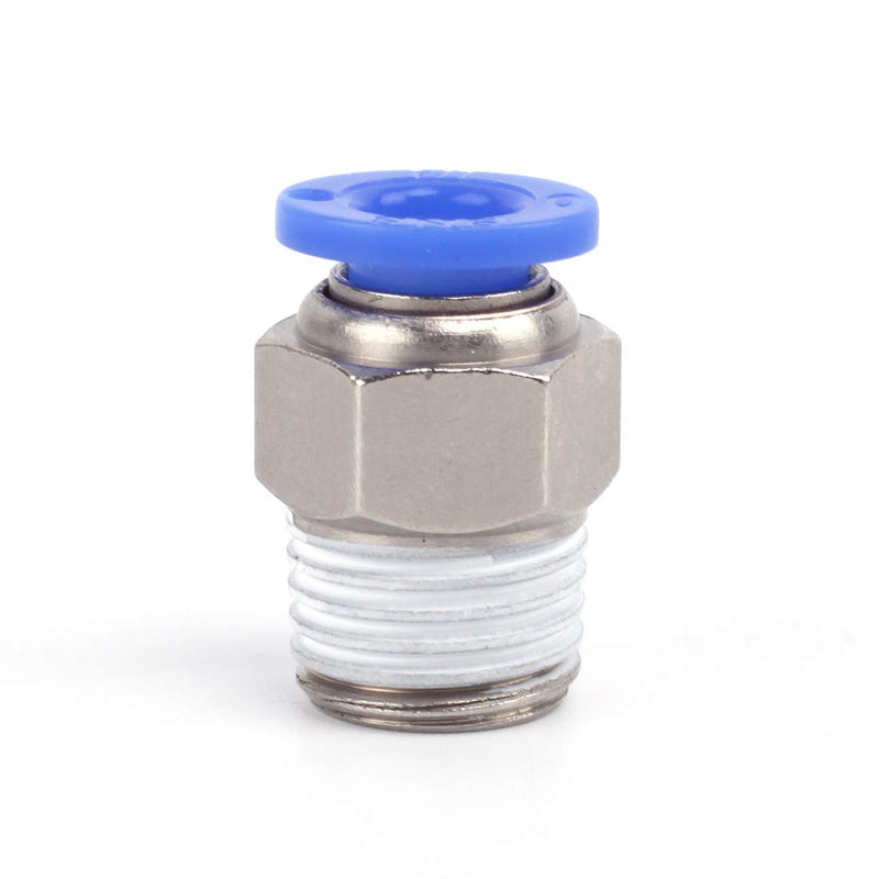[Australia - AusPower] - SNS SPC1/4-02NPTBE 1/4"Tube OD x 1/4 NPT Male Straight Nickel Plated Brass Push to Connect Pneumatic Fittings（10 PCS） SPC 