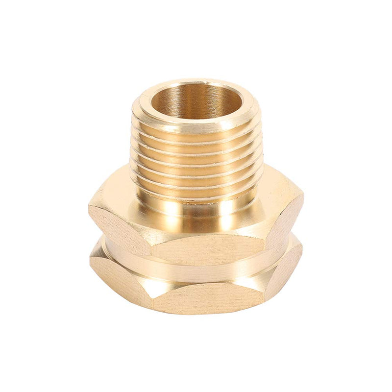 [Australia - AusPower] - Brass Garden Hose Adapter, 3/4” GHT Female x 1/2” NPT Male Connector,GHT to NPT Adapter Brass Fitting,Brass Garden Hose to Pipe Fittings Connect 2pcs (3/4” GHT Female x 1/2” NPT Male) 