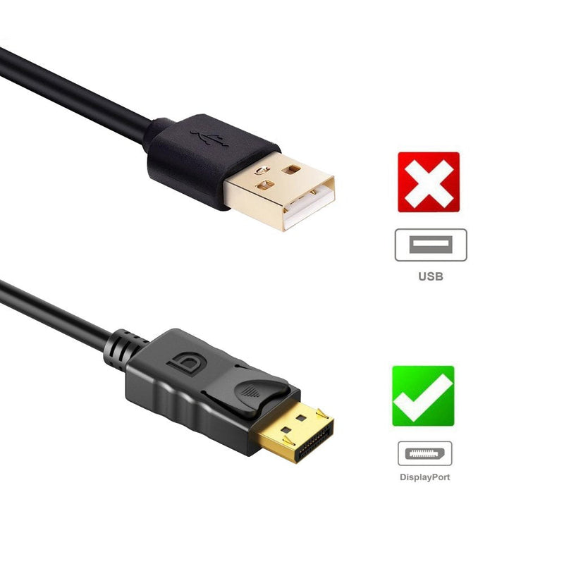 [Australia - AusPower] - Anbear DisplayPort to HDMI Adapter, Display Port to HDMI Cable(Male to Female) for DisplayPort Enabled Desktops and Laptops Connect to HDMI Displays (1 Pack, DP) 1 Pack 
