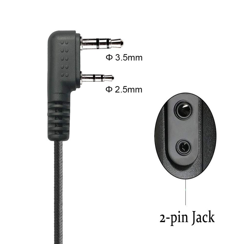 [Australia - AusPower] - Upgraded Walkie Talkie Earpiece with Microphone for Baofeng BF-888S UV-5R Arcshell AR-5 Retevis H-777 Ansoko A-8S Greaval GV-8S(Pack of 2) 