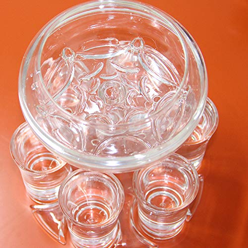 [Australia - AusPower] - 6 Shot Glass Dispenser and Holder,Shots Dispenser for Filling Liquids,Multiple 6 Shot Dispenser,Bar Shot Dispenser,Cocktail Dispenser,Carrier Liquor Dispenser Drink Tool with Brush White 
