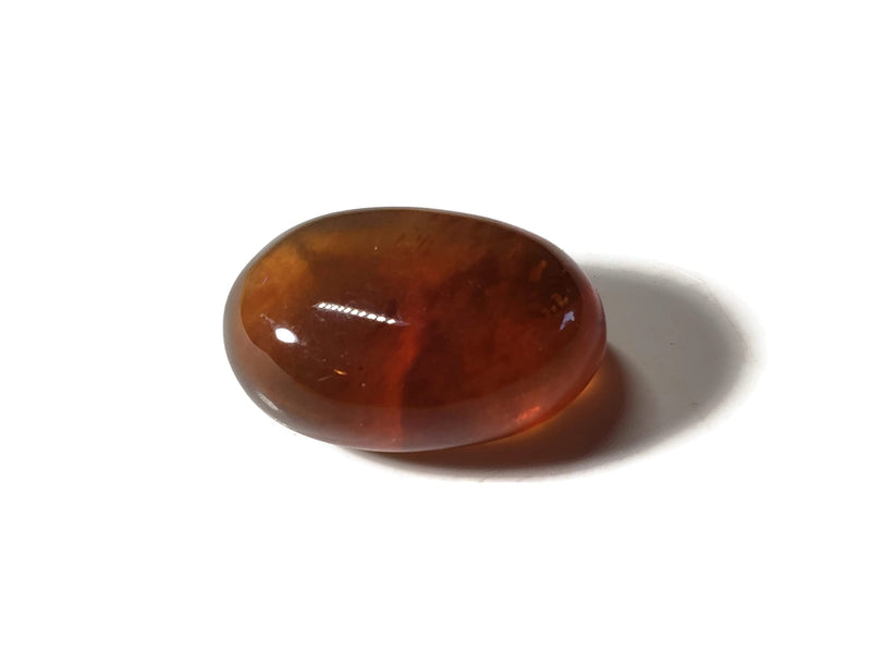 [Australia - AusPower] - 1pc Sumatran Amber 25-32mm Small Hand-Polished Tumblestone AA-Grade Dark Translucent Natural Healing Crystal Gemstone Fossil Specimen from Indonesia 