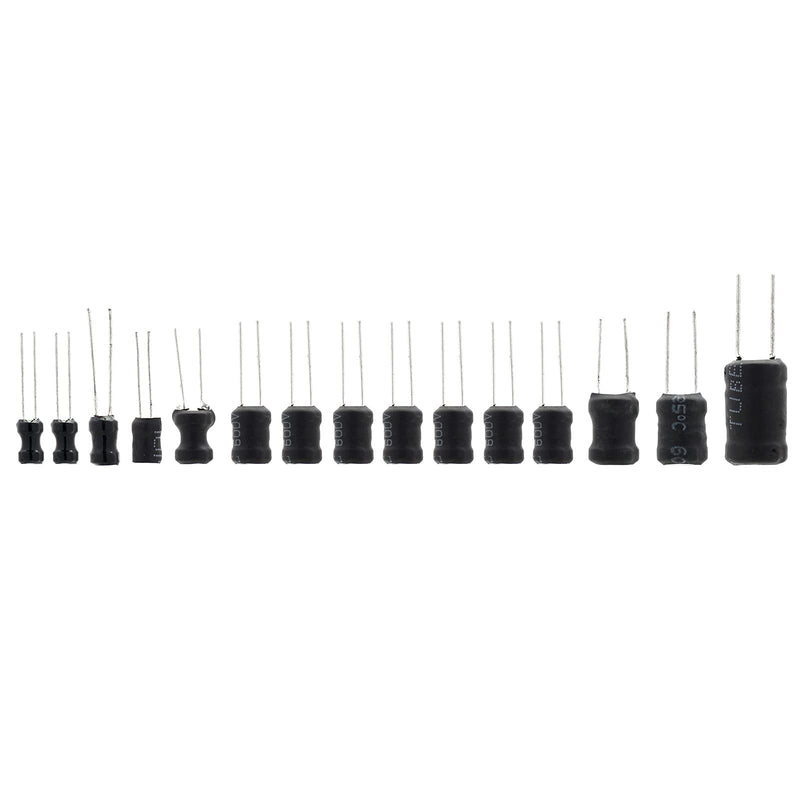 [Australia - AusPower] - Yetaida 160 Pcs Choke Coil Inductors, 15 Values1uH to 220uH 1mH to 20mH Dip Radial Power Vertical Inductors Assortment Kit High Self-Resonance Frequency 