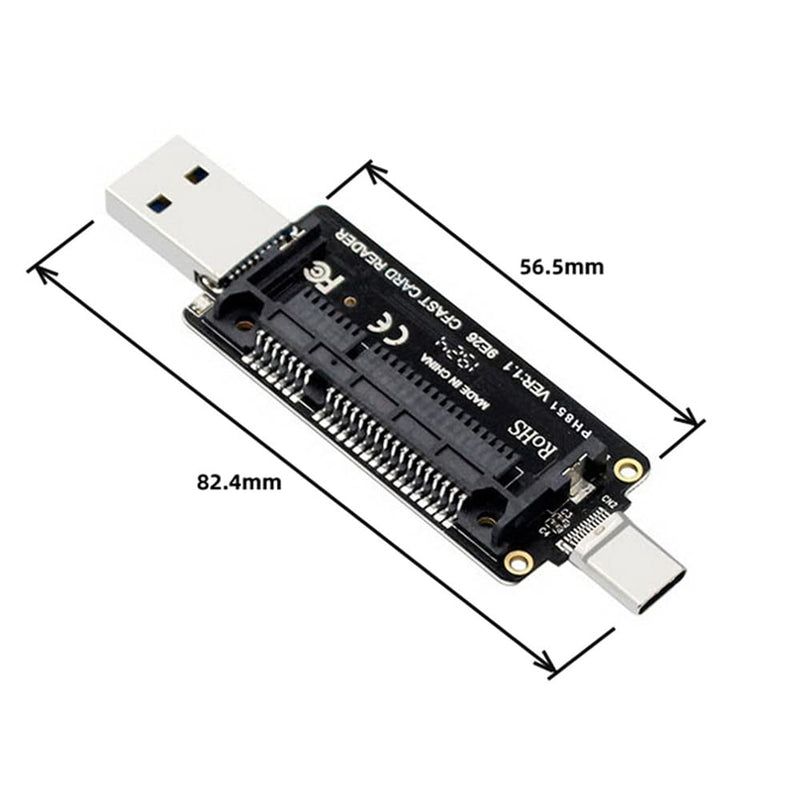 [Australia - AusPower] - NFHK USB-C USB3.0 Type-C to CFast 2.0 Card Adapter PCBA CFast Card Reader for Desktop Laptop 