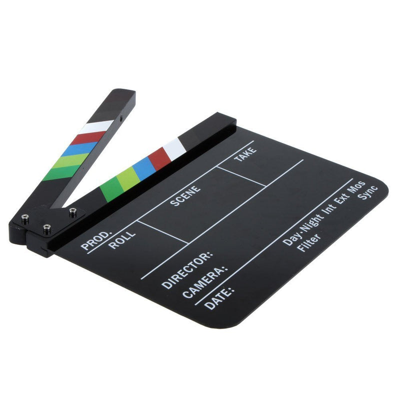 [Australia - AusPower] - Acrylic Clapboard 9.6x11.7" /25x30cm Dry Erase Director Film Movie Clapper Board Slate with Color Sticks - Black 